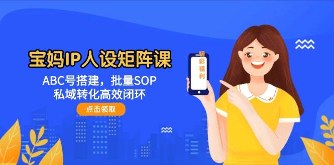 宝妈IP人设矩阵课：ABC号搭建，批量SOP，私域转化高效闭环-SuoaBlog