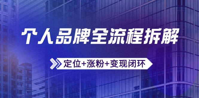 个人品牌全流程拆解：定位+涨粉+变现闭环，微信生态运营与资源整合-SuoaBlog