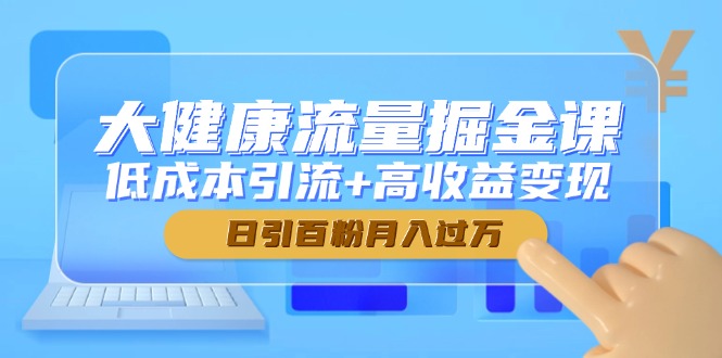 大健康流量掘金课，低成本引流+高收益变现，日引百粉月入过万-SuoaBlog