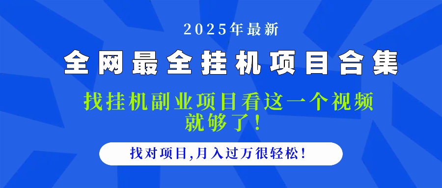 2025最全挂机项目合集 找项目看这一个视频就够了，做对项目月入过万很…-SuoaBlog