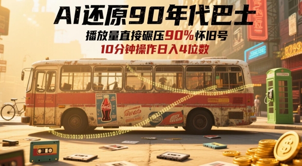 AI还原90年代巴士，一帧就让70后泪崩，播放量直接碾压90%怀旧号，每天操作十分钟，日入四位数-SuoaBlog